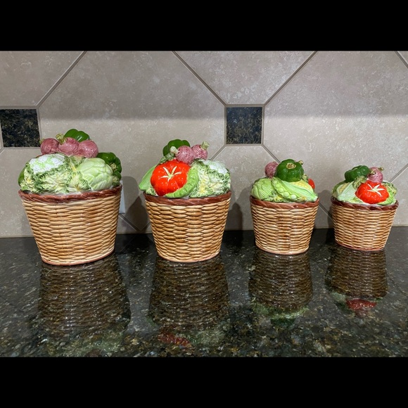 Vintage RARE 1981 HALDON GROUP 4 PC Vegetable Canister Set - Picture 5 of 13